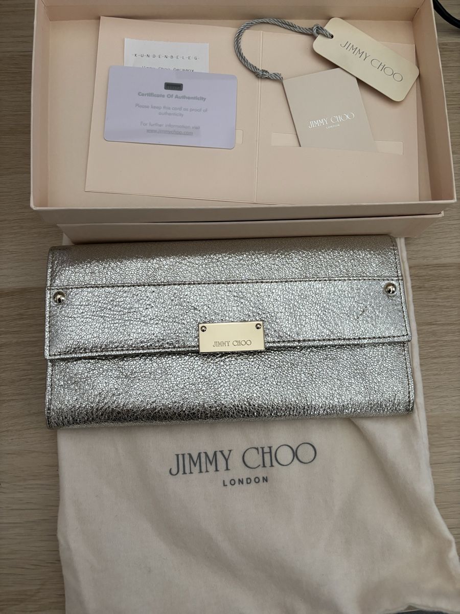 Jimmy Choo Borse da donna: Jimmy Choo Silver Clutch - full set! – Nuovo (secondo la descrizione) da Windisch venduto da bymarikaa 1