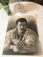 Interesante Lithografie  Hand Signiert R.Birchen mit Stempel