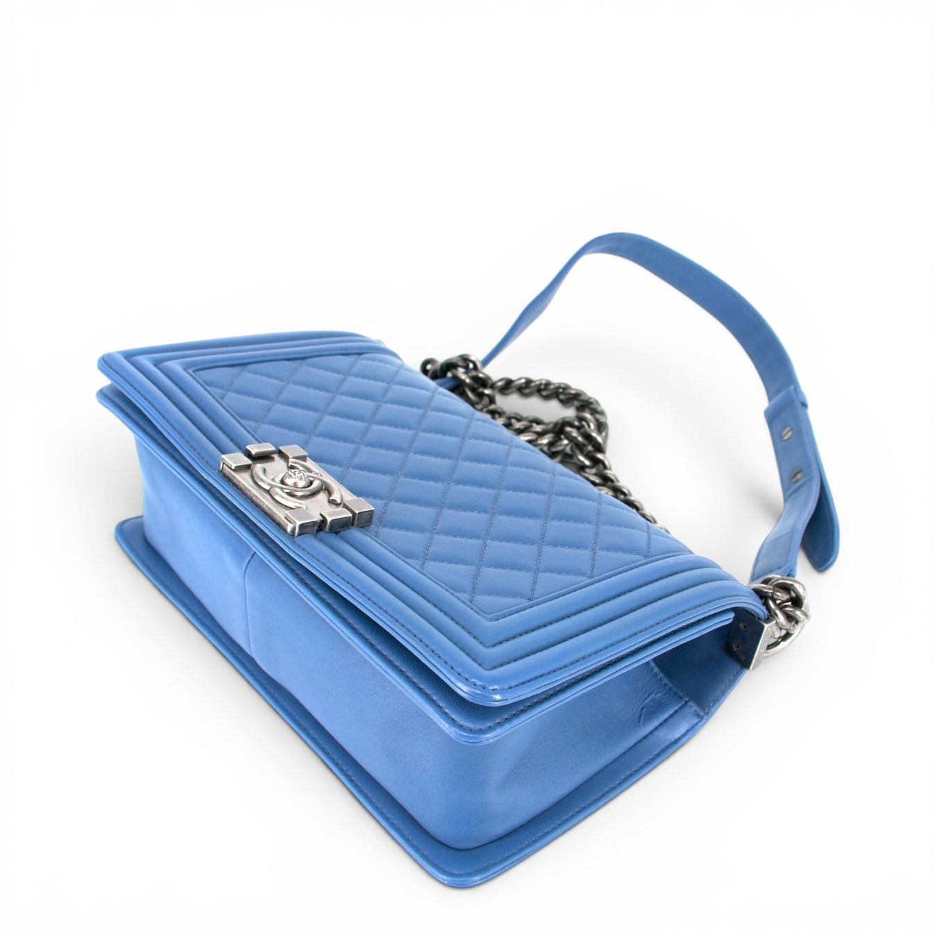 Chanel Borse da donna: Chanel Medium Boy blau RHW – Usato da Binningen venduto da Designerlabels 6