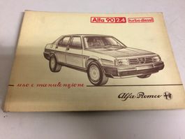 ALFA ROMEO Alfa 90 2.4 TD LIBRETTO USO E MANUTENZIONE 7/84