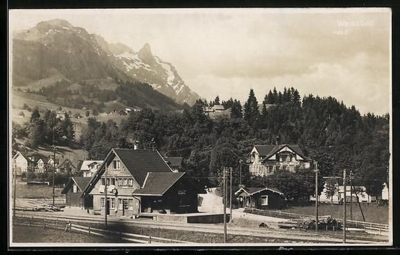 Ansichtskarten: AK Weissbad, Bahnhof mit Bergpanorama – Gebraucht aus Berlin von bartko-reher