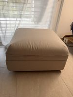 Polsterhocker grau Stoffbezug guter Zustand