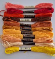 11x Stickgarn Baumwolle, Herbstfarben, Top Zustand!