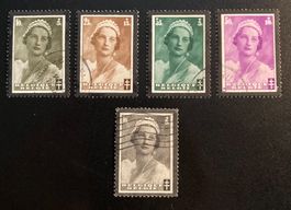Belgien, Königin Astrid (1935), 5 Werte #
