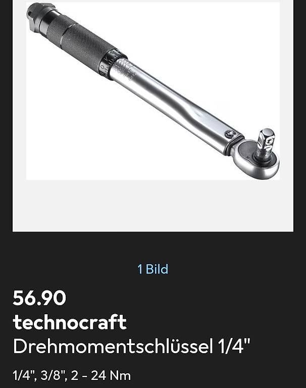Technocraft Tutti gli attrezzi: technocraft Drehmomentschlüssel 1/4" 2-24 Nm – Nuovo e nell'imballaggio originale da Meisterschwanden venduto da meisti12