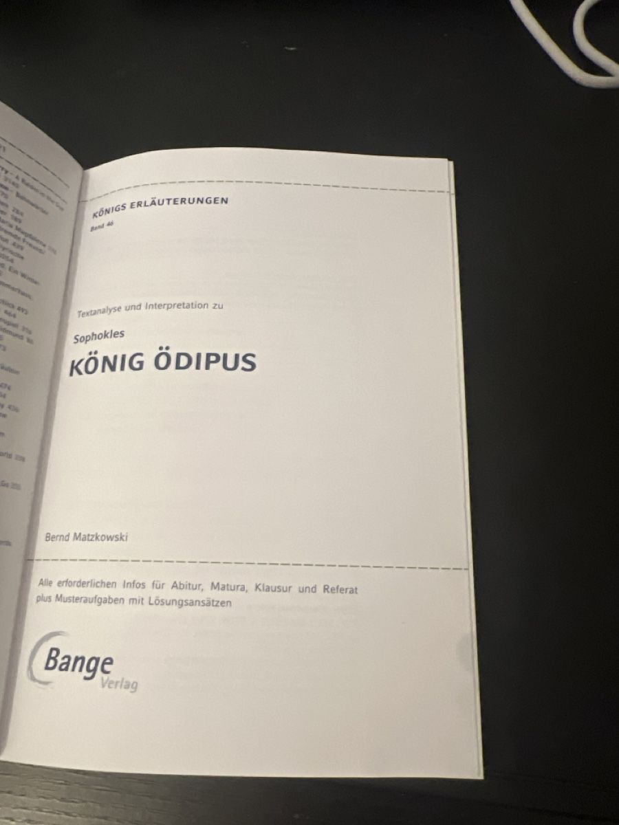 Libri: Königserläuterung König Ödipus – Usato da Oberengstringen venduto da pri_c8jk 2