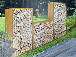 Kaminholzregal Edelrost 180x144x35 cm neu