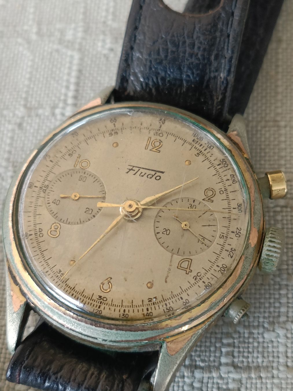 Orologi: Vintage Automatic Chronograph Herren Uhr Fludo ca. 1950 – Usato da Brugg AG venduto da Ente015 1