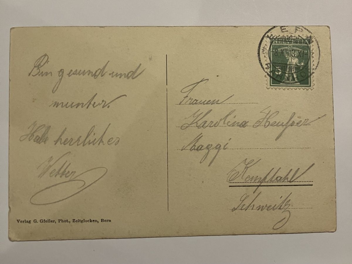 Cartoline postali: Postkarte Bern - Weltpostdenkmal – Usato da Bauma venduto da Baumer71 1