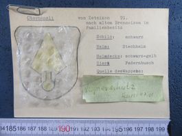 FAMILIENWAPPEN " OBERHÄNSLI ZETZIKON TG " KARTE 15x10cm