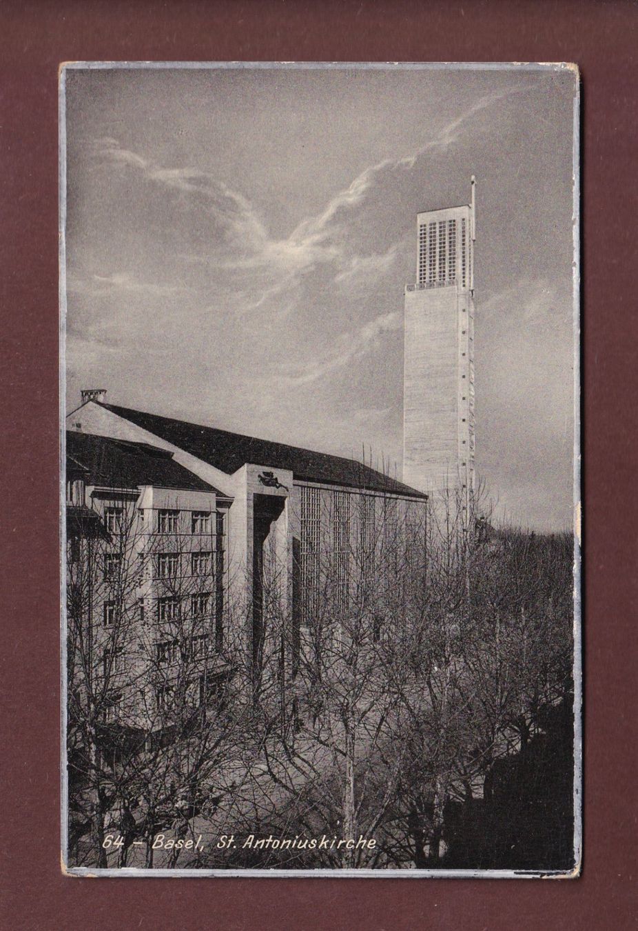 Cartoline postali: BASEL - St. Antoniuskirche - 1942 – Usato da Pully venduto da nicecards-shop