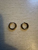 Ohrringe Creolen goldfarben aus Metall gebrauchter Zustand