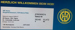 2 Sitzplatztickets HC Davos : SCL Tigers