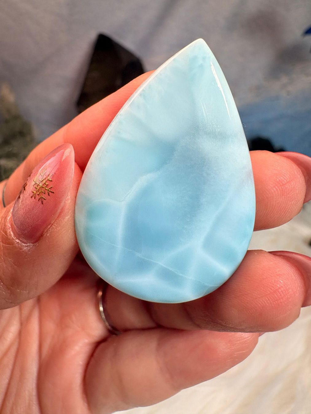 Minerali & Pietre curative: Larimar Cabochon – Nuovo (secondo la descrizione) da Neuheim venduto da m.hald