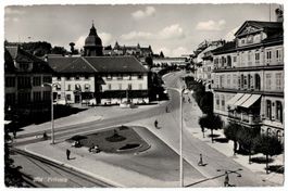 Fribourg, place, croissement, animé, vers 1940