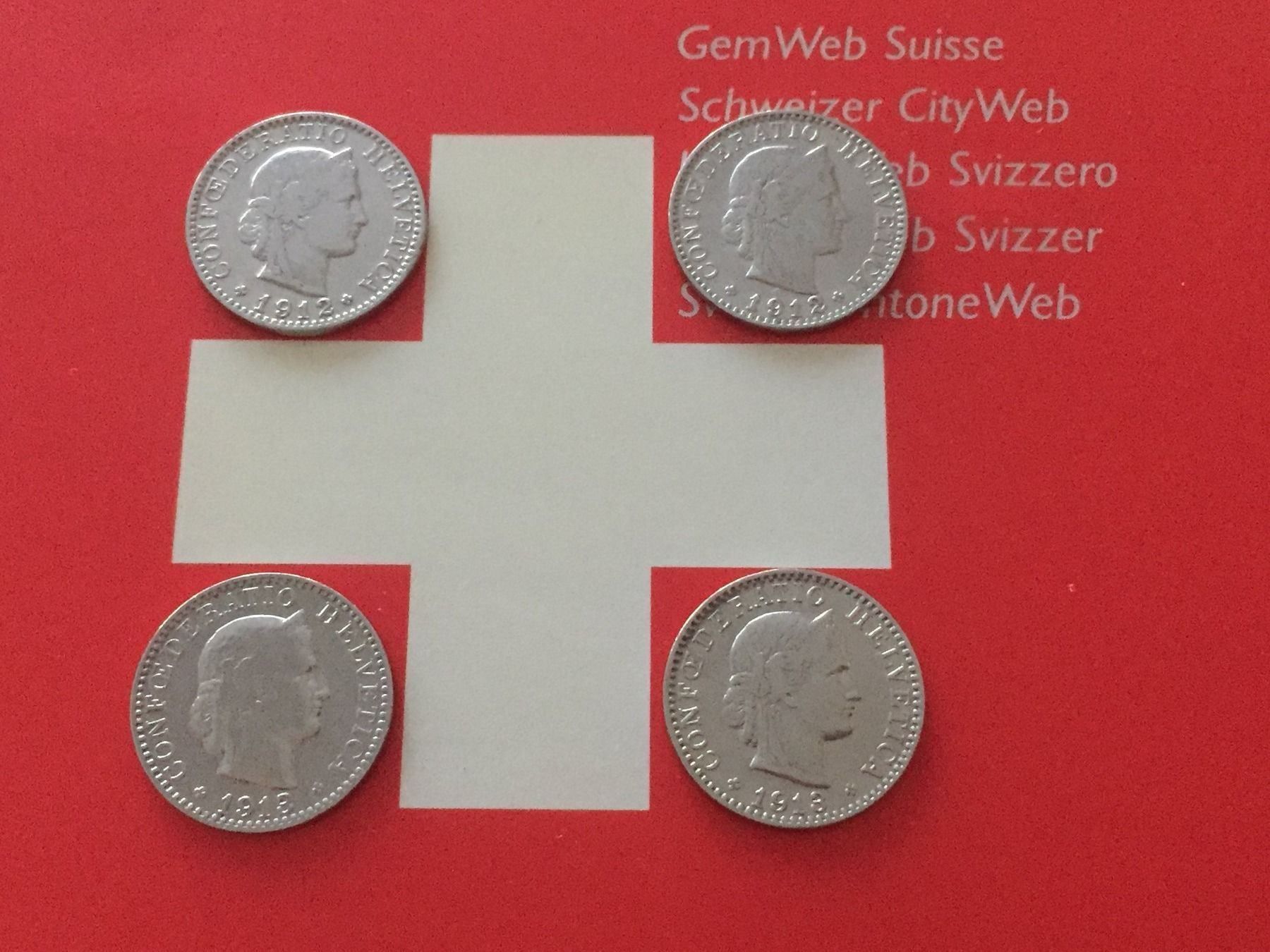Tutti le monete: 20 Rappen: 2x1912+2x1913 – Usato da Elsau venduto da herbybay