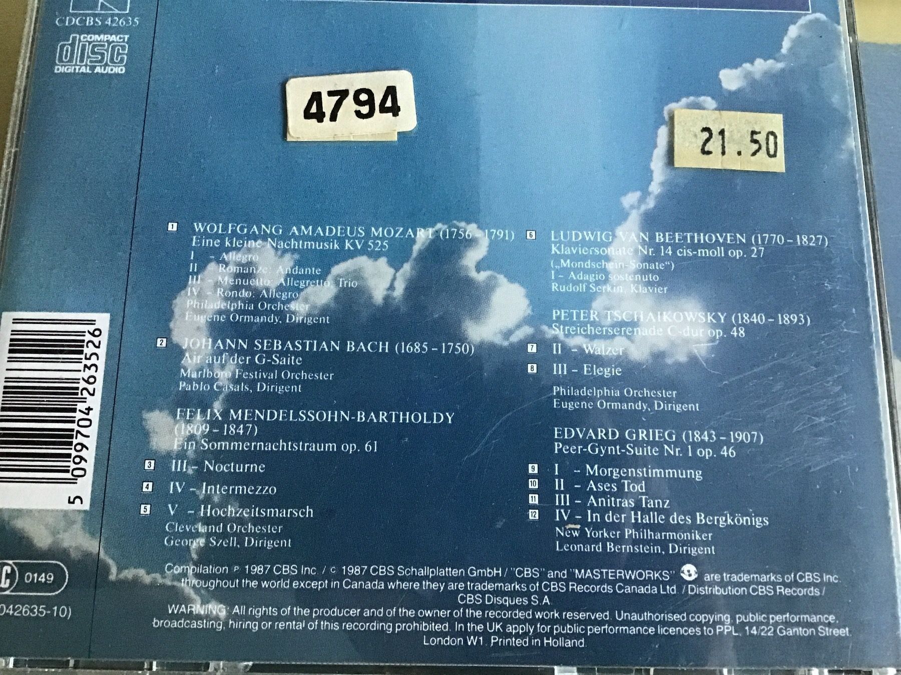 CD: Serenade     eine kleine Nachtmusik – Usato da Thierachern venduto da sweden08 1