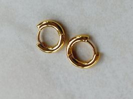 2 Creolen Ohrhänger D:13mm,Silber 925, vergoldet 1,1gStk.