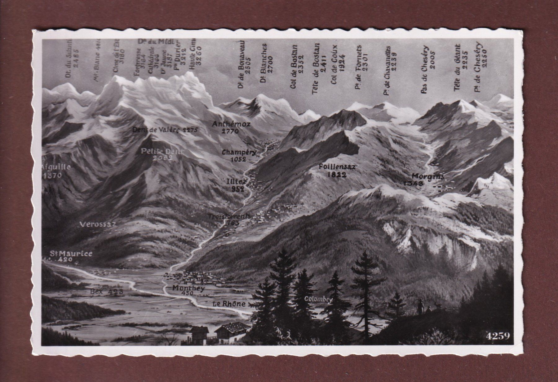 Cartoline postali: MONTHEY et environs - Vol d'oiseau – Usato da Pully venduto da nicecards