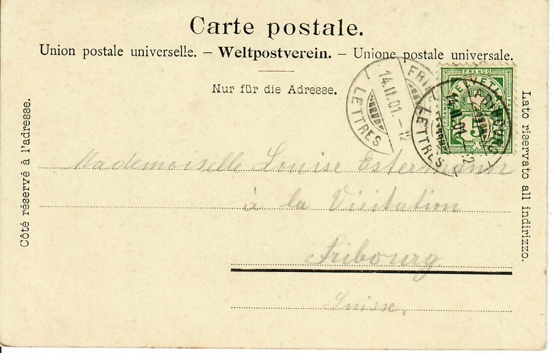 Ansichtskarten: Fribourg – Gebraucht aus Hochdorf von Ziegel-16 1