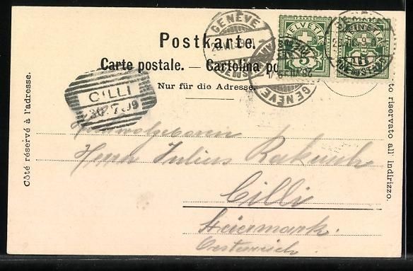 Cartoline postali: Genéve, Rue du Mont-Blanc, Strassenbahn – Usato da Berlin venduto da bartko-reher 1