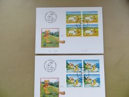 Satz illustr. FDC Sondermarken 4erBlock Hase Felix 2005