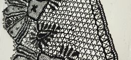 dentelle ancienne noire 60cm