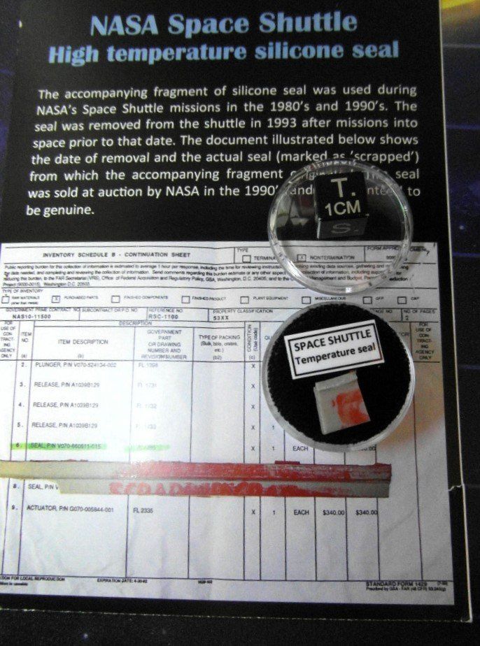 Sanitari: Echt geflogenes Space Shuttle  COLUMBIA Dichtungsfragment – Nuovo (secondo la descrizione) da Lengnau BE venduto da Lanthemann