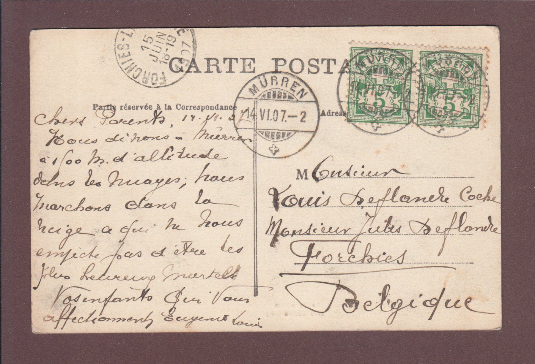 Cartoline postali: INTERLAKEN - Höheweg - 1907 – Usato da Pully venduto da nicecards 1