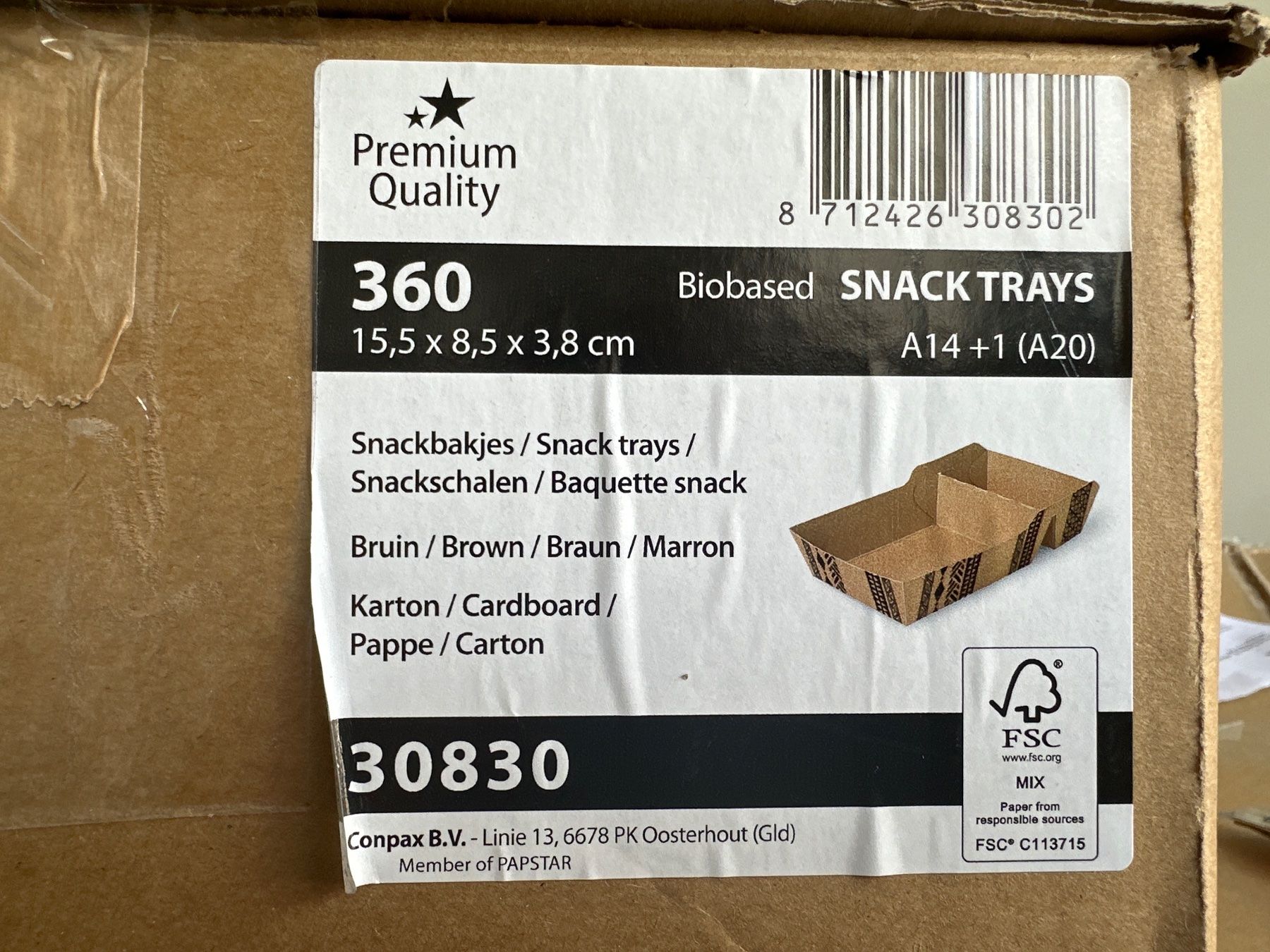 Ciotole: neue Snackschalen 360 Stk. aus Karton – Nuovo e nell'imballaggio originale da Necker venduto da liq24 1