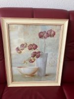 Bild Orchideen F. de Villeneuve gerahmt guter Zustand
