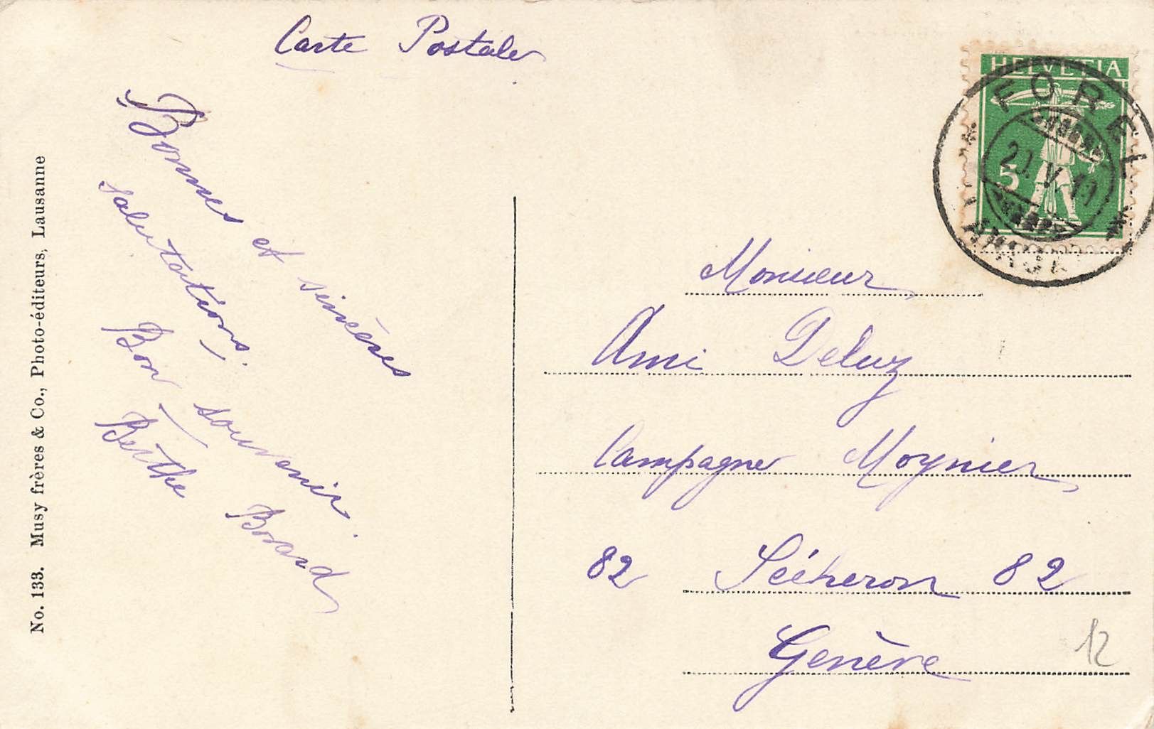 Cartoline postali: Lausanne VD Bahnhof Dampflok bahn zug – Usato da Biasca venduto da Blenio71 1