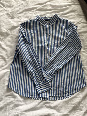 Damen Bluse Street One, blau-weiss gestreift, Grösse 38