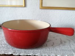 Fondue Caquelon Gusseisen Emailbelag Coussance neu 21 cm