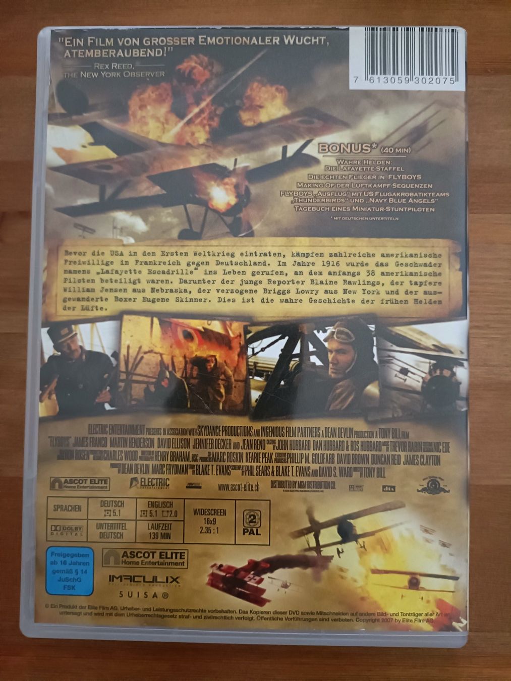 Tutti i DVDs: Flyboys - Helden der Lüfte – Usato da Aarau venduto da d_m_bf6g 1