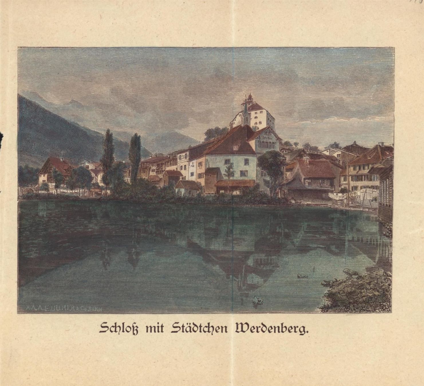 Incisioni: Werdenberg Holzstich um 1890 – Usato da Rafz venduto da Helvet32