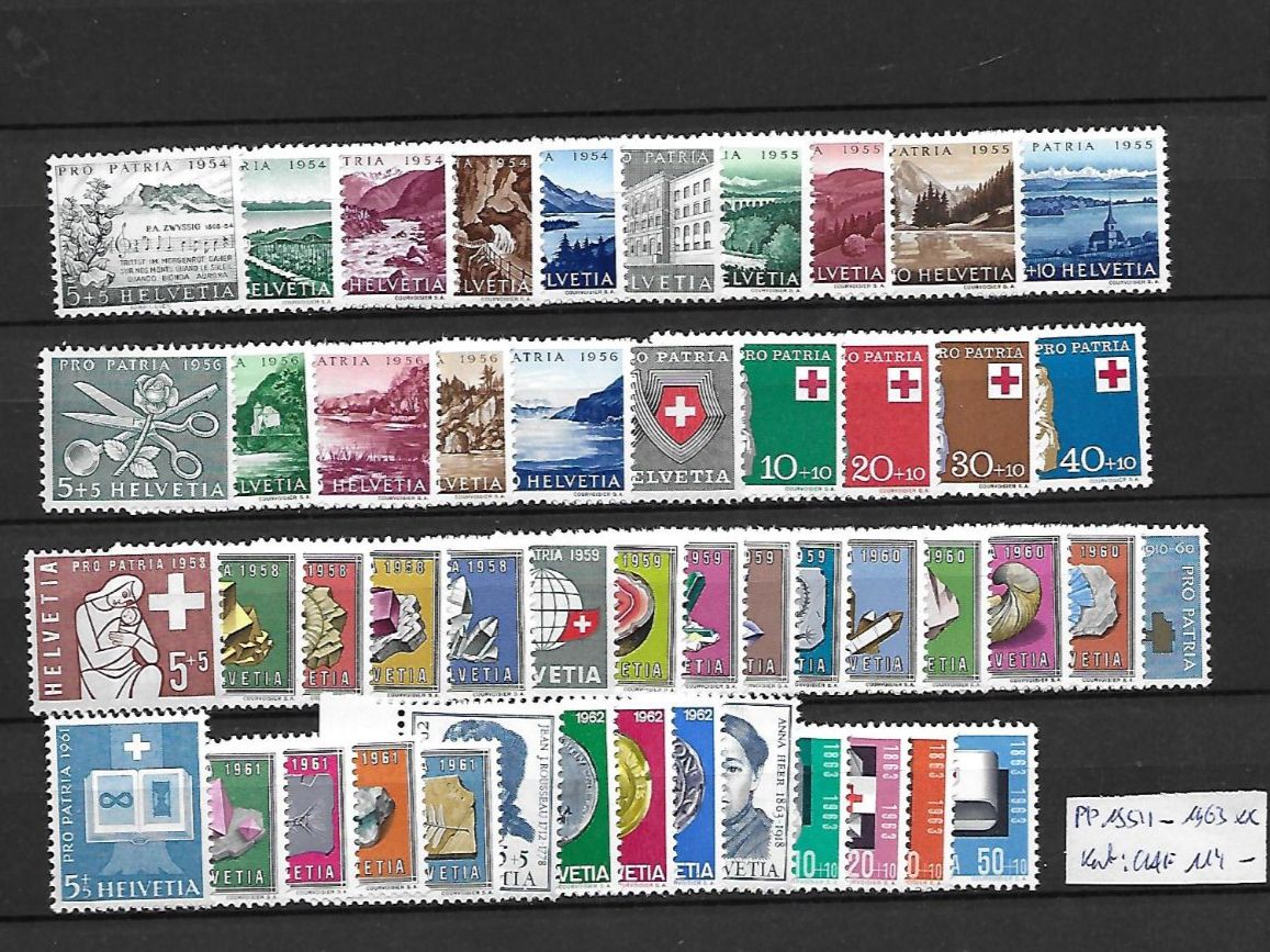 Alle Briefmarken: PP 1951 - 1963 ** Kat: CHF 114.- – Neu (gemäss Beschreibung) aus Basel von Ilp