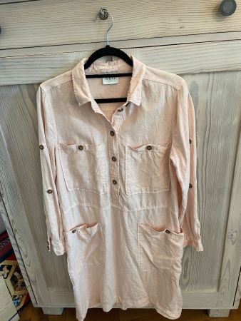 Neuwertig Hemdkleid Leinen apricot, 36