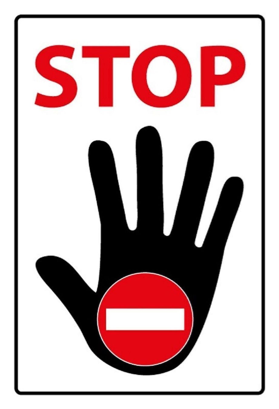 Insegne: Blechschild-STOP HAND WARNSCHILD – Nuovo e nell'imballaggio originale da Rupperswil venduto da big-one-sale