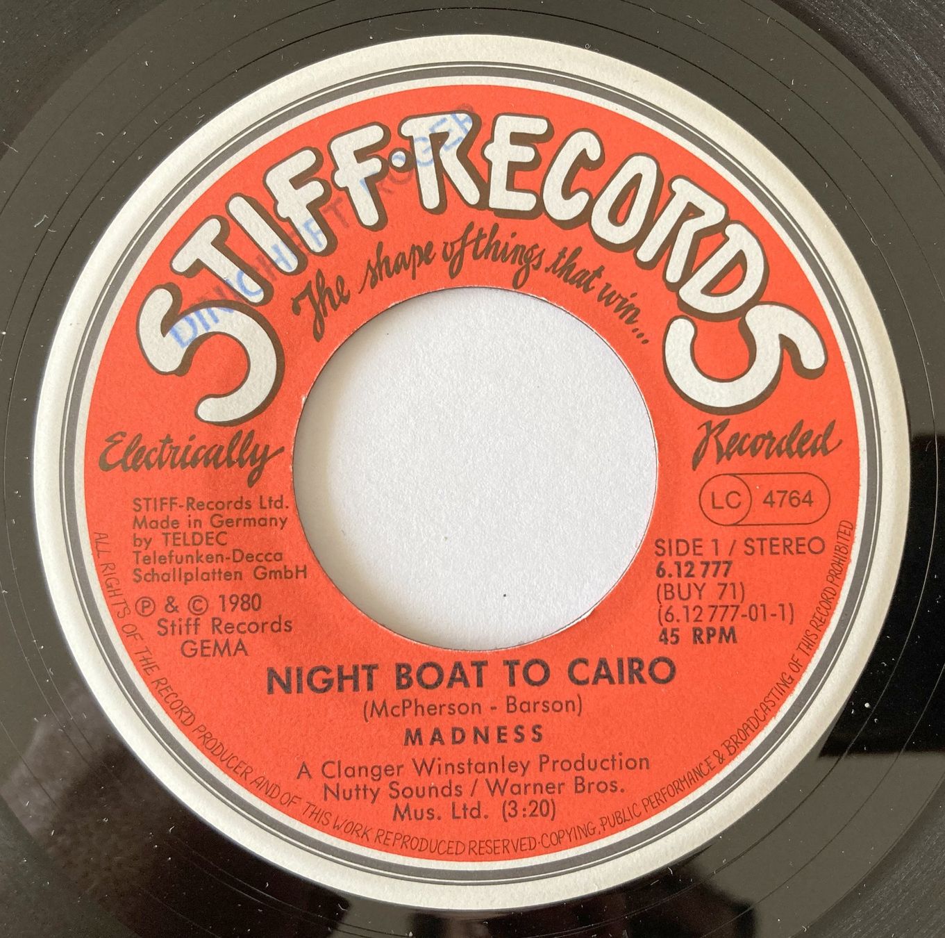 Schallplatten: MADNESS - NIGHT BOAT TO CAIRO – Gebraucht aus Bottens von hotter-than-hell 2