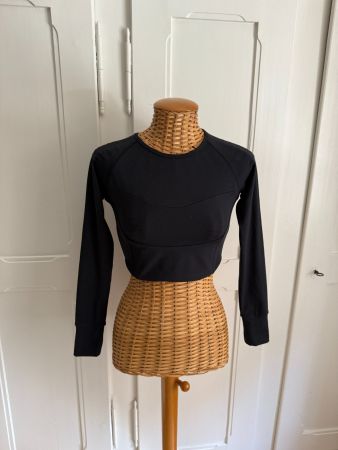 ALPHA COUTURES - cropped Sportoberteil schwarz XS