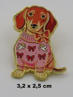 Ansteck Pin - DACKEL - Emaille - Goldfarben - 3,2x2,5cm