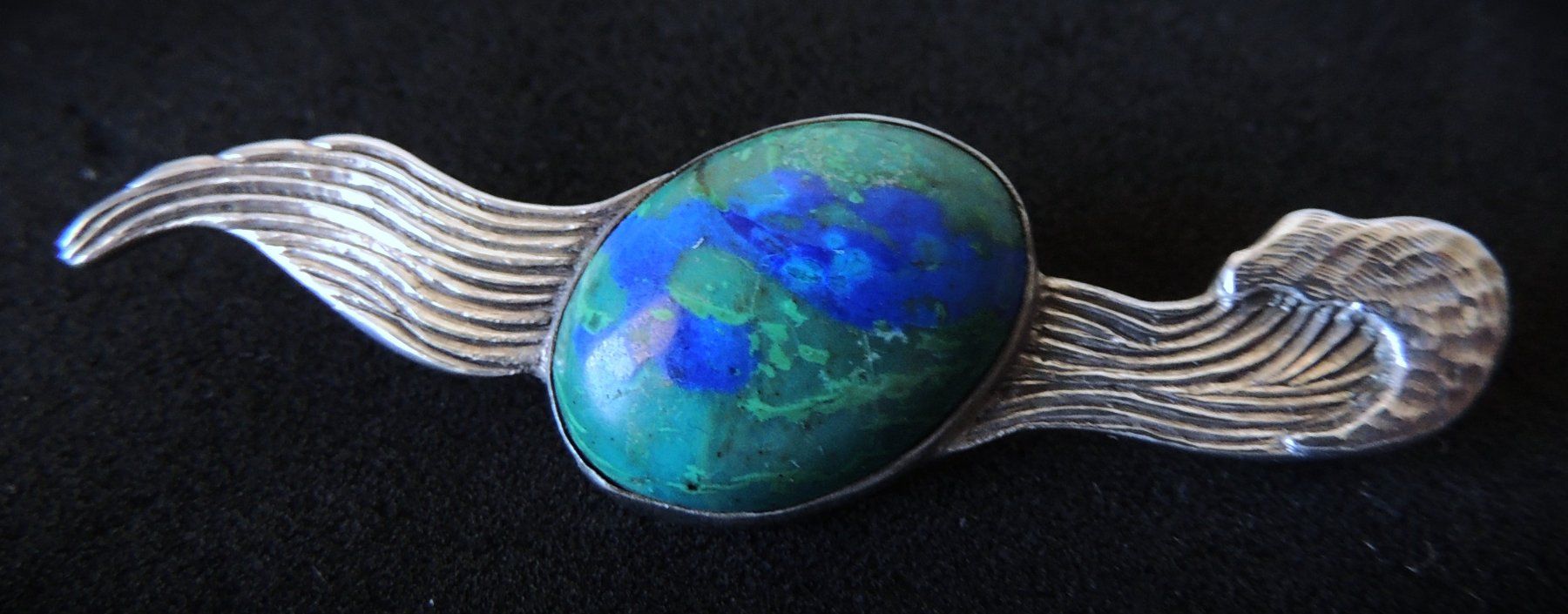 Spille & Fermagli: Malachit Azurit Silber 925 Brosche – Usato da Waldenburg venduto da schaller707