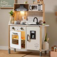 Kinderküche Holz Licht & Sound 18-tlg Höhenverstellbar Weiß