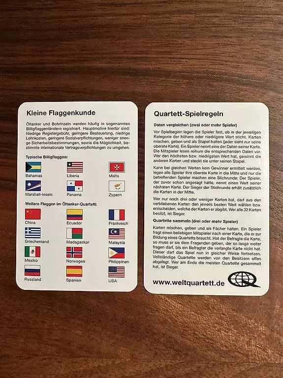 Spiele: Quartett, Öltanker & Bohrinseln, Weltquartett – Gebraucht aus Augst BL von snoopy-80 2
