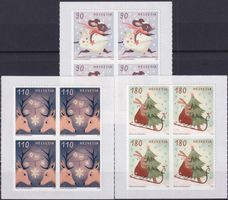 2022, Nr.1927-1929 Viererblöcke (Weihnachten) postfrisch **.