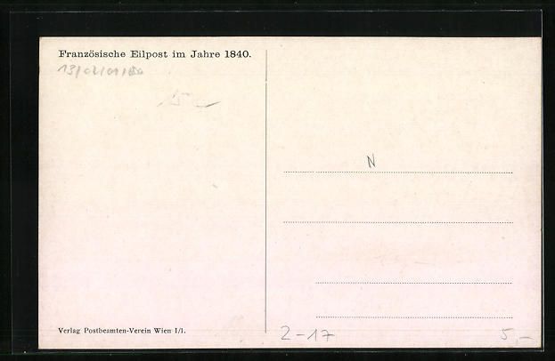 Ansichtskarten: Französische Eilpost m Jahre 1840, Post – Gebraucht aus Berlin von bartko-reher 1