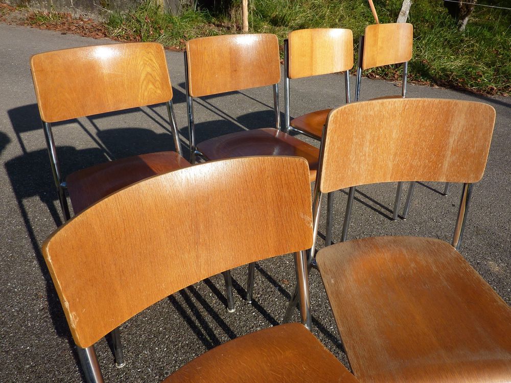 6 Stühle Holzstühle Stapelstühle Seminarstühle stapelbar 9