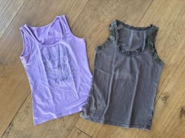 Zwei Damen Tanktops lila und grau gebraucht