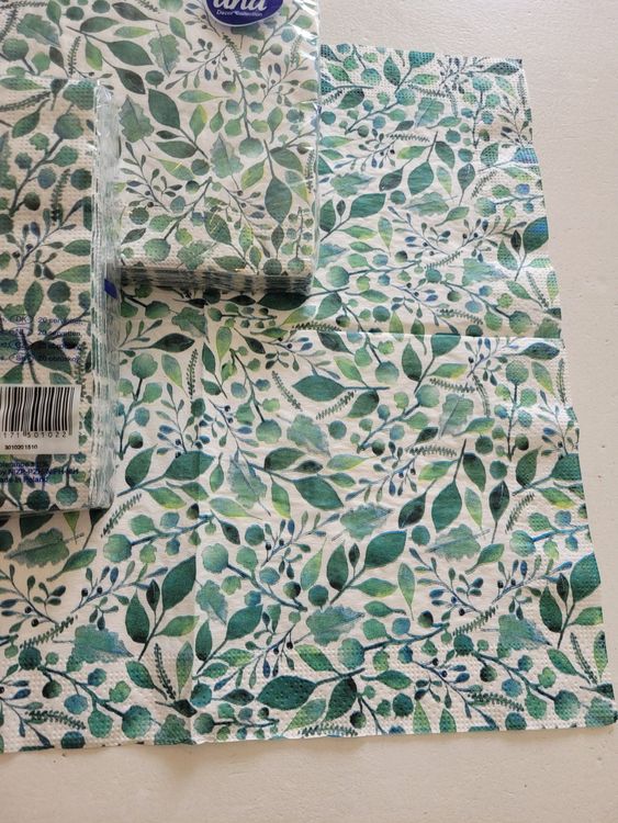 Caspari Papierservietten Seychellen Design, Aquamarin – 15 Stück, Dreilagig, Umweltfreundlich & In Deutschland Gedruckt